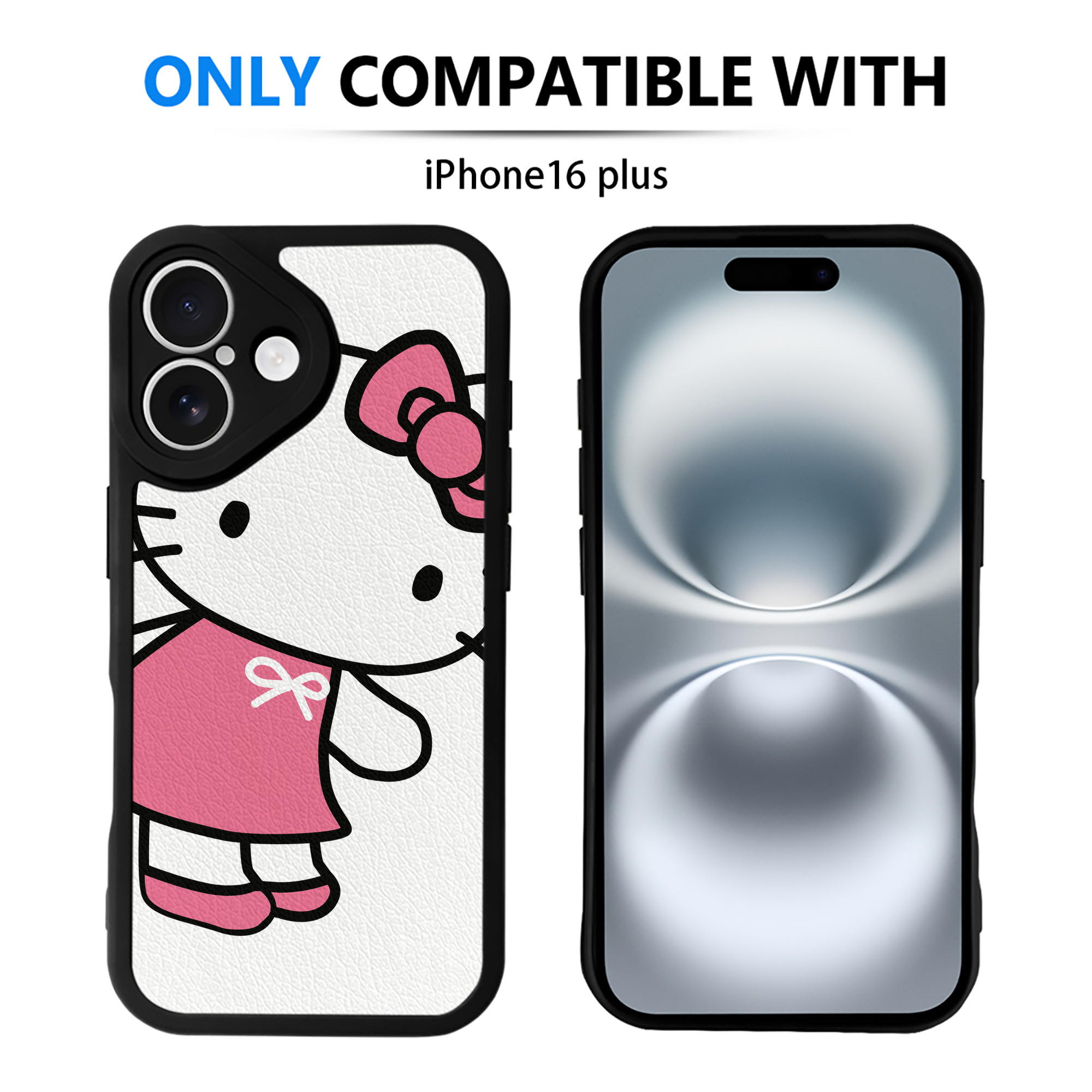 （画像用） Hello Kitty ハローキティ 【iPhone 16シリーズ対応】シリコンスマホケース（レザー調） 材質：シリコン